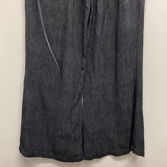 NWT Stateside Black Satin Jacquard Front Slit Trousers with Pockets S - Picture 7 of 16